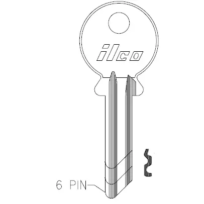 [Y54] Ilco 997A Key Blank 6 Pin