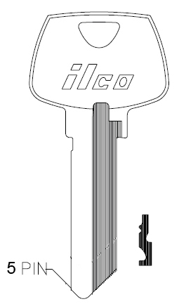 [1007LA] Ilco 1007LA Sargent Key Blank 5 Pin S22 1/2