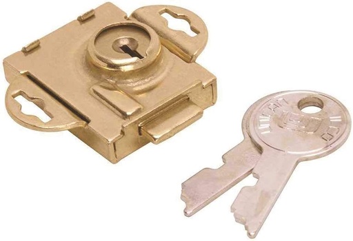[1600C-04-11] Capital Letter Box Lock - Standard Brass Finish