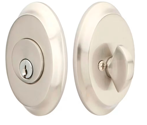 [8458US15] Emtek 8458 Saratoga Single Cylinder Deadbolt in Satin Nickel Finish