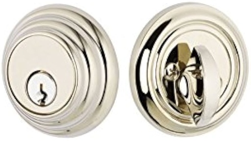 [8455-US15] Emtek Single Cylinder Low Profile Deadbolt Schlage Keyway in Satin Nickel Finish