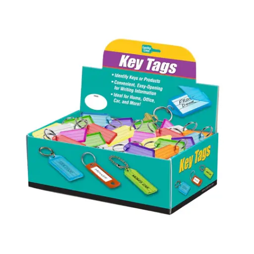 [10400] Lucky Line Key Tag With Split Ring Assorted.