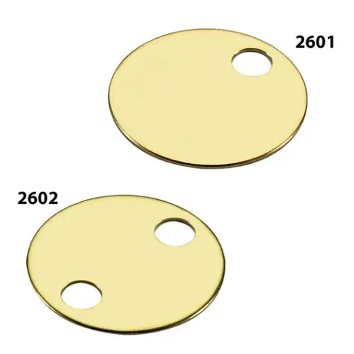 [26010] Lucky Line 1" Brass Tag, 1 Hole