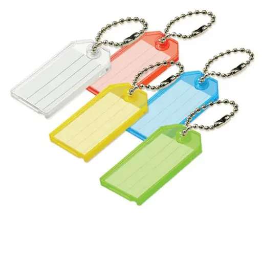 [20100] Lucky Line ID Tag W/brass chain, Assorted