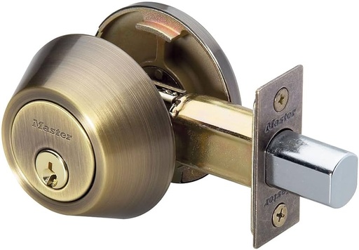 [DS0605KA4W] Master Single Cylinder Deadbolt in Antique Brass w/Weiser Keyway