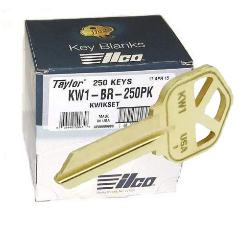 [KW1-BR-250PK] Ilco KW1-BR-250PK Kwikset Brass Key Blank