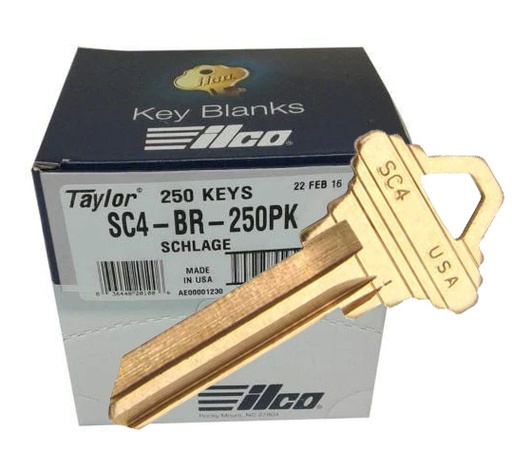 [SC4-BR] Ilco SC4-BR Schlage Brass Key Blank